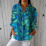 Leila | Blusa con estampado de plumas de pavo real