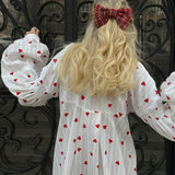 Vestido Camisa Bordado de Corazones Oversized de Verano