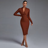 Samara | Vestido de manga larga con escote en V