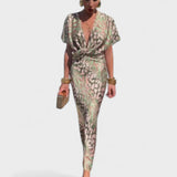 Constança | Vestido con Estampado Floral y Elementos Plisados con Escote en V