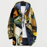 Patrón geométrico de sudadera para gatos