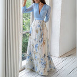 Elegante Vestido Maxi de Fiesta Floral de Verano