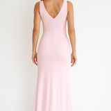 Vestido Maxi de Invitada de Boda con Escote en V Fruncido