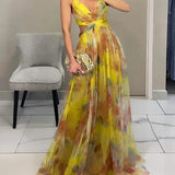 Sara - Vestido maxi mágico con estampado floral
