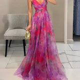 Sara - Vestido maxi mágico con estampado floral