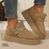 Aurora | Botas de plataforma de cuero nubuck sintético con forro cálido y suela antideslizante