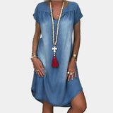 Vestido de Jeans de Corte Suelto