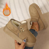Aurora | Botas de plataforma de cuero nubuck sintético con forro cálido y suela antideslizante