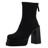 Olga – Botas estilizadas modernas de ante para comodidad