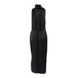 Vestido Maxi de Invitada de Boda de Satén Negro