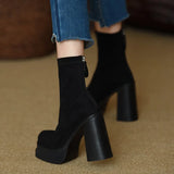 Olga – Botas estilizadas modernas de ante para comodidad