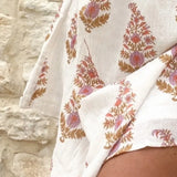 Vestido mini estampado de un solo hombro para mujer con diseño de mangas abullonadas