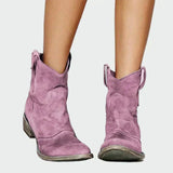 Botas de vaquero retro con tacón bajo