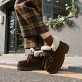 Caty | Zapatos de plataforma de nobuk sintético con una sensación suave y cálida