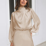 Vestido de Noche de Satén – Elegante Ropa Formal de Manga Larga