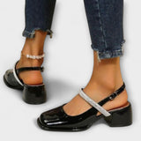 Celandra - Mary Janes con brillantes correas y tacón bloque