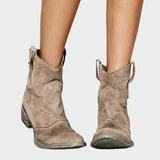 Botas de vaquero retro con tacón bajo