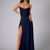 Vestido Maxi de Tirantes de Espagueti con Gran Abertura