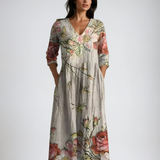 Vestido Maxi Floral de Verano con Escote en V