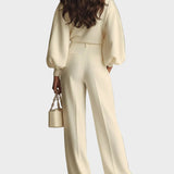 Selena – conjunto de canalé con pantalones anchos