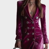 Vera - Vestido Blazer de Terciopelo Maxi