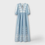 Sílvia - Vestido de Lino Rasgado con Elegancia Sin Esfuerzo
