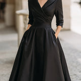 Laura - Vestido midi elegante con mangas largas