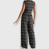 Jasmína - Conjunto de dos piezas con escote en forma de V y pantalones a juego