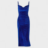 Gabriela - Vestido de terciopelo con abertura lateral