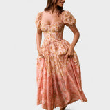 Vestido Vasariná Valentina Floral Coral