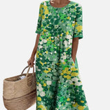 Elena | Vestido midi floral suelto y ligero