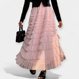 Falda elegante con acento decorativo de tul