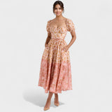 Vestido Coralino de Flores Valentino