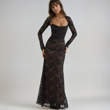 Vestido Maxi de Invitada de Boda con Encaje Largo Livilla