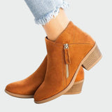Botas ortopédicas de cuero premium con tacón para invierno