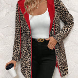 Adriana | Abrigo Reversible con Capucha y Estampado de Leopardo