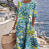 Elena | Vestido midi floral suelto y ligero
