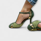 Alona - Zapatos de Tacón con Escote y Punta Cerrada