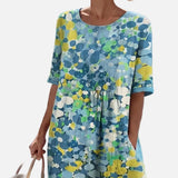 Elena | Vestido midi floral suelto y ligero
