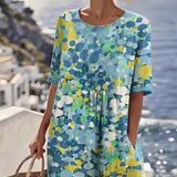Elena | Vestido midi floral suelto y ligero