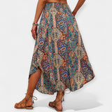 Falda Midi Floral con Cintura Alta