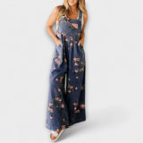Bethany - Mono de mezclilla ancho con estampado floral