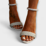 Mirella - Sandalias elegantes para novias con tiras filigranas