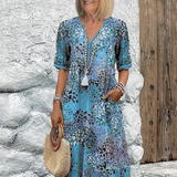 Lia | Vestido Midi Femenino de Tela Ligera