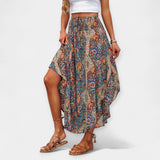 Falda Midi Floral con Cintura Alta