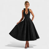 Effie - Vestido midi texturizado con escote en V