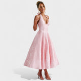 Effie - Vestido midi texturizado con escote en V