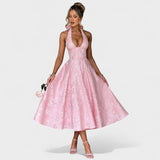 Effie - Vestido midi texturizado con escote en V