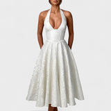 Effie - Vestido midi texturizado con escote en V