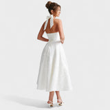 Effie - Vestido midi texturizado con escote en V